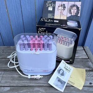 VTG Hot Sticks by Conair Model 80's Flexible Rollers Curlers Pink Purple WORKS